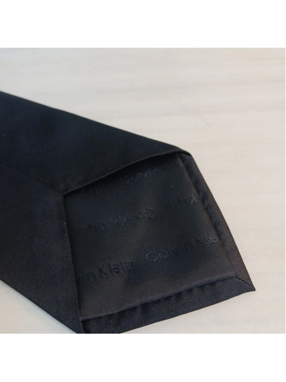 Calvin Klein Black 100% Silk Neck Tie Extra Long Solid Classic Wedding